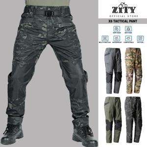 Hiking Waterproof Men Cargo Pants COD Multi Pocket Outdoor  Casual Camping Pant Fashion Patchwork Trousers Plain Blue Beige