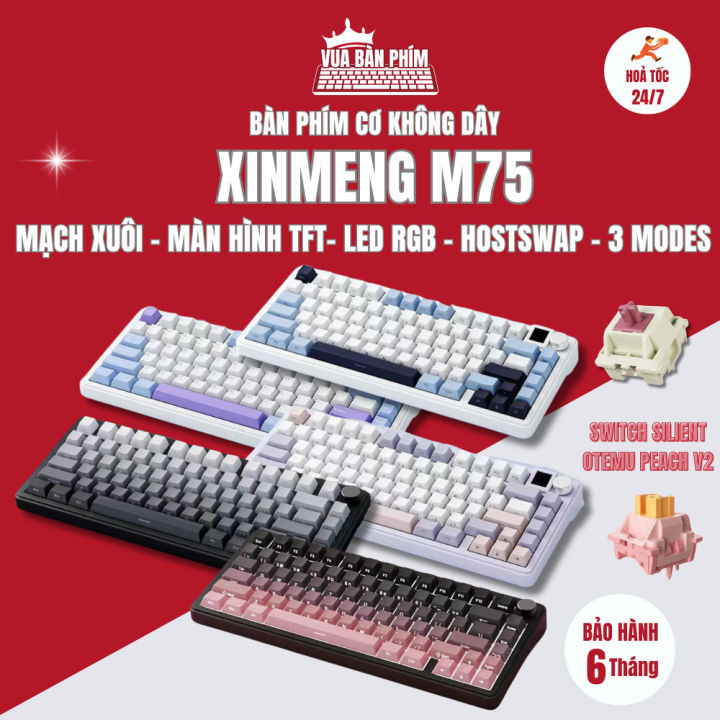 [HÀNG SẴN] Bàn phím cơ Xinmeng m75 pro / M75 3 modes ,mạch xuôi, có màn ...