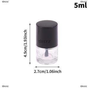 tlrcrz 5 10 15 ml Rỗng sơn móng tay chai mỹ phẩm container móng tay chai thủy tinh với bàn chải thủy tinh trong suốt với một nắp bàn chải
