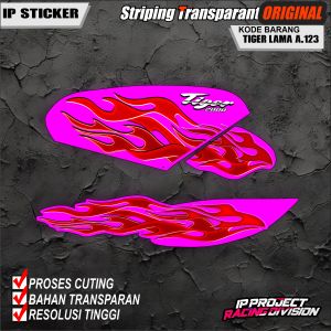 (COD) STIKER STRIPING MOTOR HONDA TIGER LAMA HOLOGRAM DAN TRANSPARAN KODE A.123