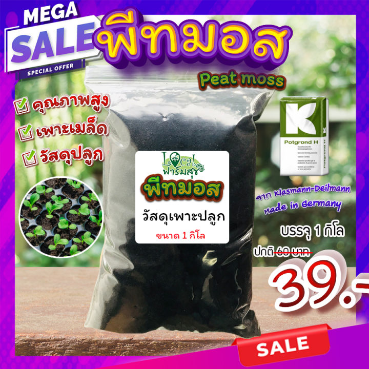 พีทมอสคลาสแมน 1 กิโลกรัม สำหรับแคคตัสและเพาะเมล็ด