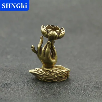 [COD] SHNGki Đồng tinh khiết backflow hương Phật Tay sen Brass hương khung hương trầm Zen trà buổi lễ bàn trà Bàn đồ nội thất
