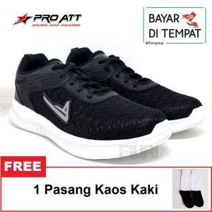 FIURI - Pro ATT - PA 700 Full Hitam 39-44 - Sepatu Kets Pria - Sepatu Sneakers Pria - Sepatu Olahraga Sport Pria - Sepatu Casual Kanvas - Sepatu Jogging Lari Fitness Gym Senam Pria - Sepatu Sekolah Bertali SMP SMA