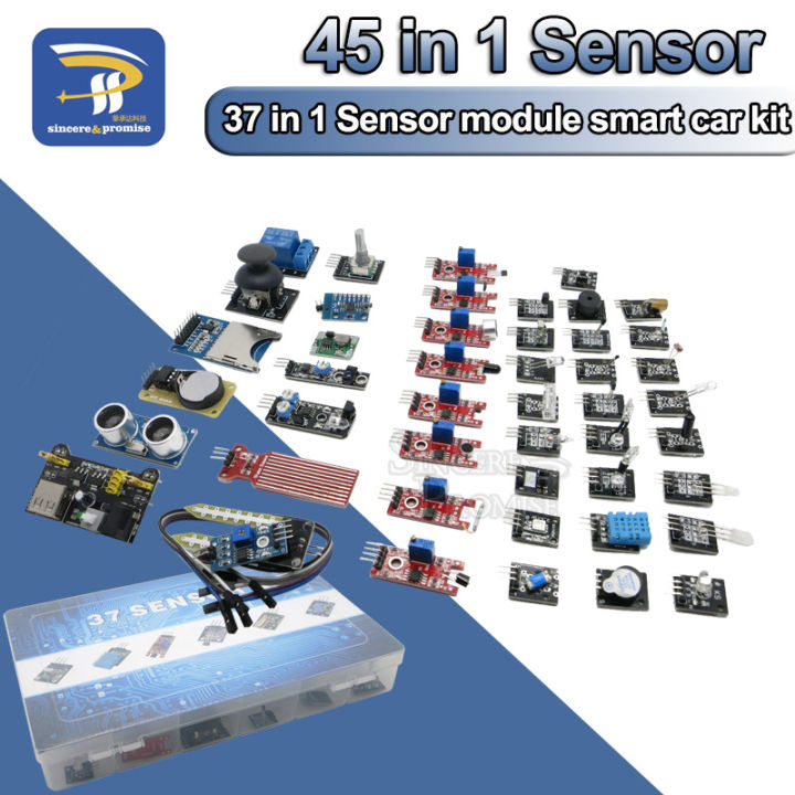 45 in 1 Sensors Modules 16 Kinds Starter Kit For Arduino Raspberry Pi ...