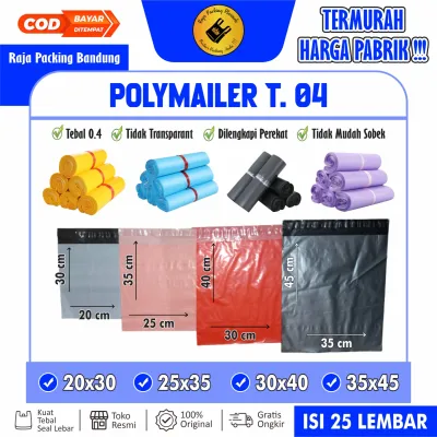 (isi 25) Plastik Packing Polymailer( Ada Lem perekat) Tebal 04 UK. Uk 20x30 Uk 25x35 Uk 30x40 Uk 35x45 - Polymailer Packing Olshop