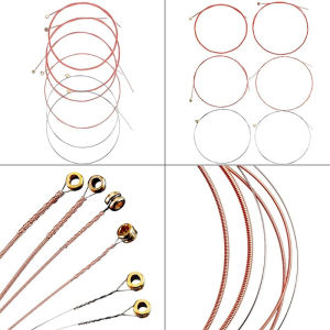 6PCS/Set Cooper Guitar Strings Acoustic Guitar Brass Strings Folk Guitar Steel Strings Set Musical Instrument Accessories