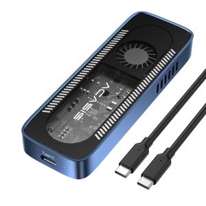 (Malaysia)10Gpbs Transfer M.2 NVME SSD Enclosure with Cooling Fan New-Clear USB 3.1 PCIe M.2 NVMe To USB Adapter/Reader Compatible With 2242/60/80 SSD For Computer Plug And Play