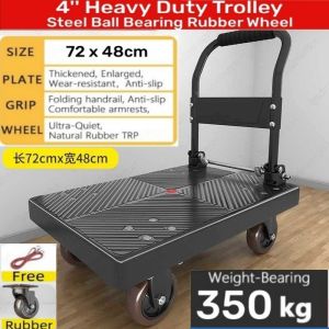 Foldable Trolley Heavy Duty Trolley Cart Portable Shopping Cart Folding Platform Trolley With Wheel Max Load 550KG