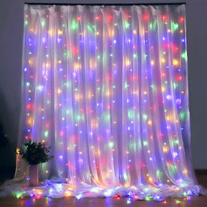 3x3M 300LED Curtain Lights USB Plug Fairy Light with Remote Control String Birthday Wedding Party New Year Xmas Decor