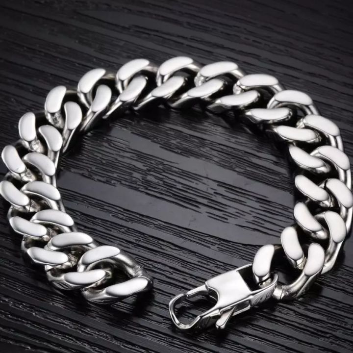 Luxury Charm Gold/Silver Plated Stainless Steel Bracelets and Bangles Curb  Chain Link Cuff Bracelet Wristbands for Men Casual Hippie Party Gifts