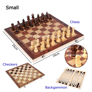 Chess Set Chess Board Set Checkers Backgammon Wooden Chess Set for Kid Chess Board Game Mainan Chess Mainan Minda Kanak