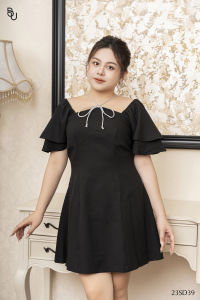 Đầm bổ mảnh phối dây buộc tay cánh tiên BIGSIZE (55kg đến 95kg) - 23SD39 - [BUstu Bigsize]