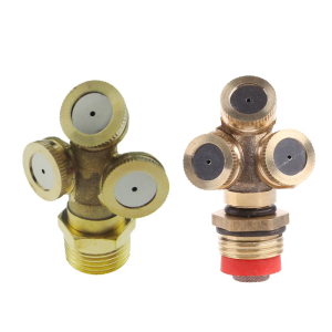 1/2" Brass Garden Nozzle 3 Hole Garden Irrigation Water Sprinkler for Cooling Irrigation Humidification