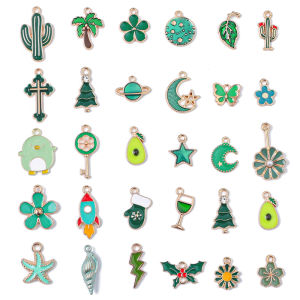 10Pcs Random Mix Alloy Drop Oil Charms Multicolor Animals Flower Pendant Beads For Bracelets Earrings Making DIY Fashion Women Jewelry Findings