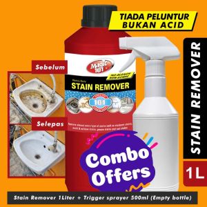 [Magic101] Pencuci Kotoran Degil & Pembersih Minyak 1L + Botol Penyembur 500ml / Magic 101 Heavy Duty Stain Remover 1 Liter + 500ml Spray Bottle (COMBO)