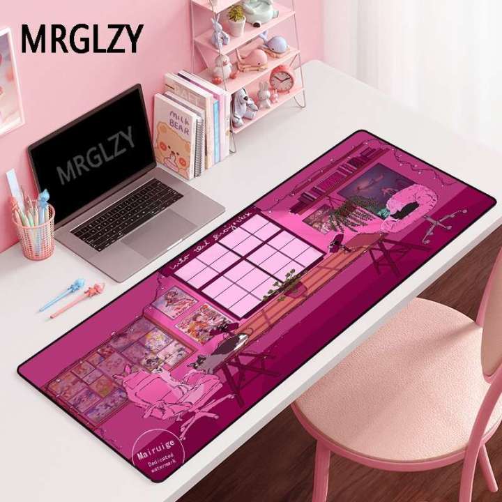 MRGLZY Pink Girl Bedroom Mouse Pad Gamer Large Desk M L XL XXL Computer ...