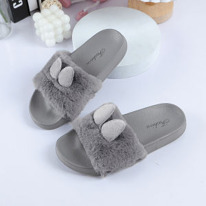 YaKo Sale 🛒รองเท้าแตะแฟชั่นสไตล์คุณหนู รองเท้าแตะหูกระต่าย มี 3 สีให้เลือก ดีไซน์ใหม่สุดน่ารัก มาในรูปแบบน้องกระต่ายขนนุ่มฟู