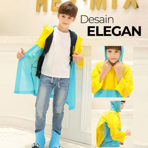 Jas Hujan Anak Mantel ada Cover Tas Ransel