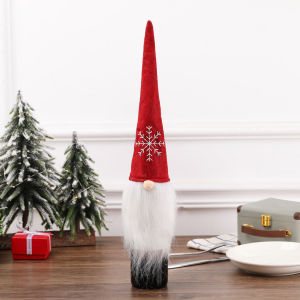 ที่คลุมขวดไวน์ซานตาคลอสคริสต์มาสชุดขวดไวน์ตุ๊กตาไม่มีหน้าคริสต์มาสที่คลุมขวดไวน์ตกแต่งสุขสันต์วันปีใหม่วันคริสต์มาส