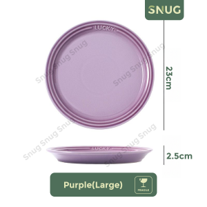 Sung Ceramic Material Rainbow Color Round Plate Dinnerware With 2 Different Size Microwave Safe