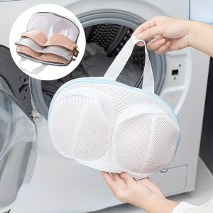 Premium Bra Laundry Bag - Anti-Deformation Multi-Purpose Washing Machine Safe Underwear Care Pouch with Mesh Design and Zipper Closure Polyester Fiber Oval Shape Laundry Wash Bag Laundry Bags