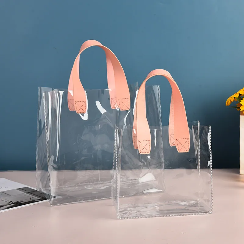 Plain Transparent Design Transparent PVC Tote Bag for Weddings, Parties,  Business, Packaging, Souvenirs, Giveaways for Different Occasions,