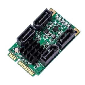 Mini PCIe to SATAs Adapters 4 Channel 6Gbps Speed Marvells Chipset Hot Plugs Functionality