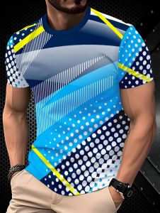 Mens 3D Printed T-Shirt Round Neck Short Sleeve Tops Casual Loose Mens Summer T-Shirt Sports Sweatwear Outdoor Y2k Men Clothes