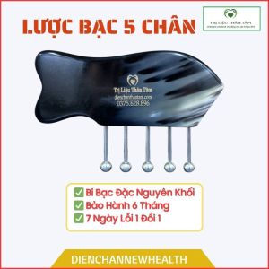 Lược Bạc 5 Chân Chải Thông Kinh Lạc Bạc Ta 9Li Đúc Đặc