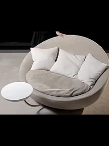 Hot Sale， Creative arc-shaped rotating single chair light luxury small apartment living room balcony bedroom Internet celebrity lazy sofa