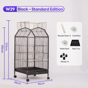 Pet bird cage special budgie black phoenix peony extra large villa metal home large space viewing cage