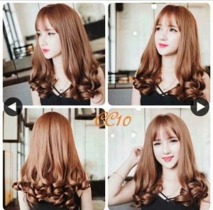 [ Tặng kèm lưới và lược ] tóc giả nữ nguyên đầu xoăn lững tóc giả bộ cả đầu tóc mái thưa hàn quốc tóc giả xoăn ngắn