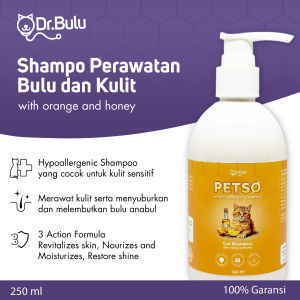 Shampo Pelebat Bulu dan Perawatan Kulit Kucing Sensitif - PETSO By Dr.Bulu