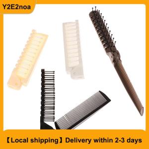 【Local shipping】 1Pc 2 In 1 Travel Portable Fashion Hair Comb Folding Anti-static Plastic Comb Hair Brush Compact Pocket Hair Comb
