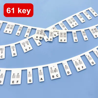 61/88 Keys Removable Piano Keyboard Note Labels 0.2mm Thickness Reusable Silicone Piano Stickers