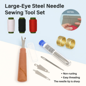 Multifunctional Sewing Kit Portable Big Eye Steel Needle Thread Set For Hand Sewing Quilting Projects