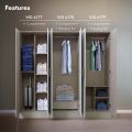 COCO 2 Door Wardrobe | 2 Pintu Almari Murah | Almari Pakaian | Almari Baju | Almari Besar | Kabinet Baju / Ready Stock. 