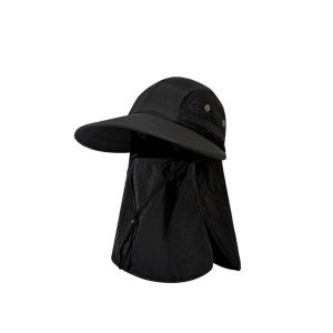 CRUSHES Large Brimmed Sun Hat UV Protection Full Face Coverage Fisherman Hat Casual Detachable Wide Brim Hat Men Women