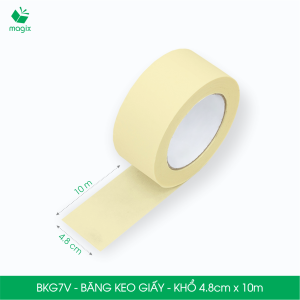 BKG7V - Block 3 cuộn băng keo giấy khổ 4.8cm x 10m - Băng dính giấy viết được chặn màu sơn