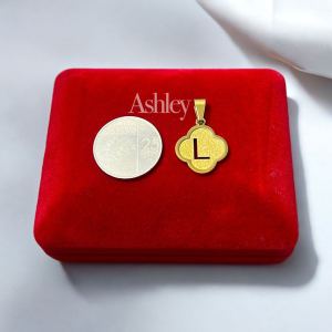 stainless steel gold letters pendant 1.5cm Hypoallergenic