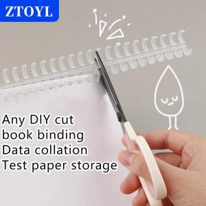 [COD] ZTOYL ห่วงสปริงยึดพลาสติก30รูหลวมๆแถบห่วงเกลียวสำหรับ A4กระดาษโน้ตอุปกรณ์สำนักงาน