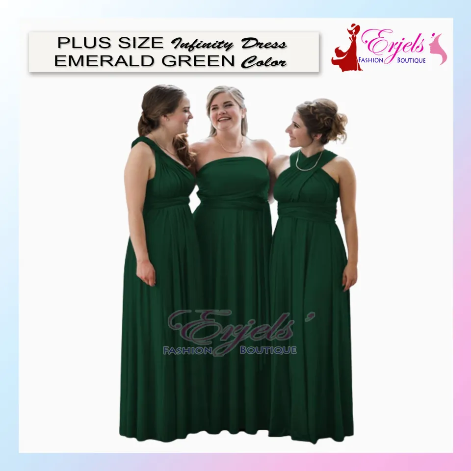 PLUS SIZE ) EMERALD GREEN Infinity Dress With Tube Floorlength | Freesize  34-40 waistline Freesize Maxi Cotton Dress Casual A-Line Floorlength Dress  - Lazada | Lazada PH