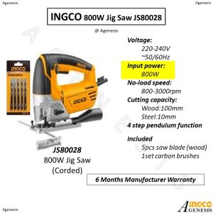 INGCO 800W Jig Saw JS80028