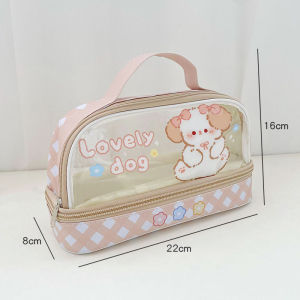 🇲🇾[Malaysia]Ready Stock Pencil Case Pencil Bag Cosmetic Bag Storage Stationery Box Cute 2 Layer Pencil Bag Pencil Case Ins Korean Style Student Girl Stationery Maker Travel Bag
