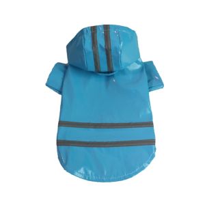 FUYEKN Reflective Dog Hooded Raincoat PU Towable Pet Rain Jacket Rainproof Soft Dog Rain Cloak Puppy