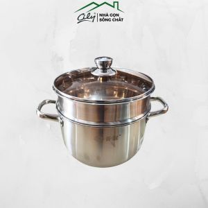 Nồi Hấp Inox Cao Cấp Nắp Kính Trong Suốt – Hấp Nhanh Giữ Dinh Dưỡng Dùng Mọi Loại Bếp