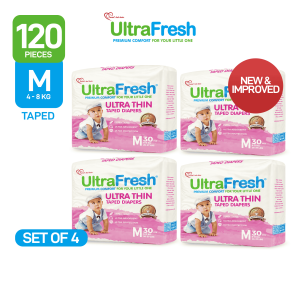 Ultrafresh Ultra Thin Taped Diaper Medium 30s (pack of 4)