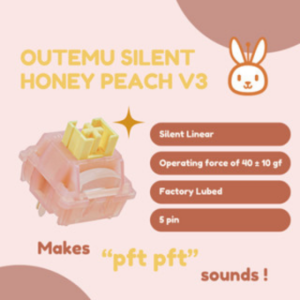 ⚡[Local Seller/INSTOCK]⚡ Outemu Honey Peach V3 Linear Switches Custom Mechanical Keyboard Hotswap | 1 qty = 5 switches