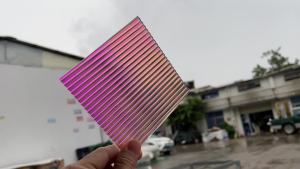 แผ่นอะคริลิคตกแต่งเลเซอร์เพล็กซิกลาส แผ่น PMMA ที่มีพื้นผิวสีรุ้งที่เปล่งประกาย/เปล่งแสง แผ่นลูกฟูก DIY