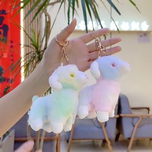 Creative Plush Lamb Keychain Stylish Bag Ornament Bag Hanging Pendant Perfect for Decorating Backpack or Car Interiors